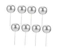minkissy 36 Palline Decorative per Torte Stuzzicadenti, Palline da Inserire nella Torta Argento, Decorazioni per Feste e Cupcake, Set da 36 Pezzi per Compleanni e Eventi