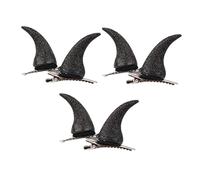 minkissy 3paia Corna Clip per Capelli Fermagli Gotici Forma di Corno per Halloween Accessori per Capelli in Plastica e Metallo Resistenti e Leggeri per Feste di Maschera Compleanni