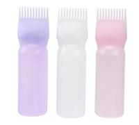 minkissy 3pezzi Bottigliper Con Scale Applicatori Per Parrucchieri Trasparente Rosa Per Domestico e Salone