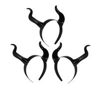 minkissy 3pezzi Fascia per Capelli Corna di Mucca Fascia per Capelli Corna da Diavolo Costume da Diavolo per Halloween Copricapo da Demone per Cosplay per Decorazioni di Feste in Maschera