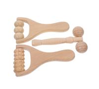 minkissy 3pezzi Rullo per Viso in Legno Massaggiatore Strumenti per Massaggio Terapeutico Rullo per Cura per Collo e Viso Forme Diverse e Movimento Rotatorio