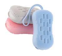 minkissy 3pezzi Spazzola Da Bagno in Silicone e Spugna Per Scrub Corpo Massaggio e Pulizia Viso Mani Piedi Di Strumenti Multifunzionali Colore Casuale Salvaspazio Anello Per Appendere