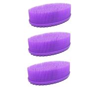 minkissy 3pezzi Spazzola Silicone Per e Massaggio Spazzola Scrub Per Corpo e Capelluto Strumento Di Pulizia Per Bagno e Massaggio Morbida e Flessibile Con Scatola