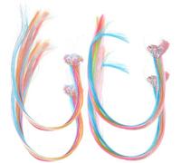 minkissy 4 Graziose Extension Per Coda Di Cavallo Accessori Per Per Bambini in Stile Cartone Animato Fermagli Per Parrucche Per Ragazze