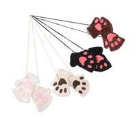 minkissy 4 Paia Guanti Spesso Design Artiglio per Cosplay Animali e Inverno Marrone Scuro Beige