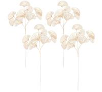 minkissy 4 Pezzi Artificial Ginkgo Leaf Rami Finti, Oro, Ferro e Pp, Effetto Realistico, per Vaso e Composizioni Floreali, Decorazione Camera da Letto, per Non Ha di Curare Le Piante