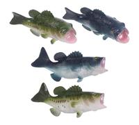 minkissy 4 Pezzi di Pesci Persico Finti Realistici da 15,5 Cm in Plastica, Decorazione per Feste e Cucina, Statuette Marine Leggere per Esposizioni e Fotografia Professionale