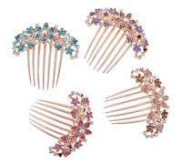 minkissy 4 Pezzi Di Pettini Per Con Fiori Di Strass Accessori Per in Metallo Pettini Laterali Francesi Da Donna Gioielli Decorativi Per Per Stili Quotidiani Da Sposa