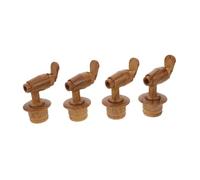 minkissy 4 Pezzi Rubinetto in Legno per Botte di Vino e Dispenser di Bevande, Sostituzione Comoda Attacco 2,8 Cm, Design Rustico Vintage, per Caraffe e Ambienti Interni come Bar