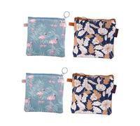 minkissy 4 Pz Custodia Per Assorbenti Igienici Mini Trousse Portafoglio Per Ragazze Astuccio Cosmetico Da Viaggio Borsa Da Donna Cambia La Borsa Dei Contanti Sacchetto Di Moneta Tela