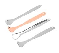 minkissy 4 Pz Raschietto Per Lingua in Acciaio Inossidabile Pulisci Lingua Orale Strumenti Per La Pulizia Orale Raschietti Lingua Per Adulti Pulisci-lingua Strumento Per La Pulizia Orale