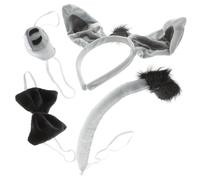 minkissy 4 Pz set fascia per asino coda costume oggetti di scena cosplay di Halloween accessori cosplay animale maschera dimena orecchio di halloween BAMBINA CANDA orecchie d'asino Flanella