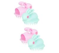 minkissy 4 Pz Spazzola Per Shampoo Per Bambini Scrubber Per Il Cuoio Capelluto Del Bambino Shampoo Scrubber Cuoio Capelluto Culla Massaggio Gel Di Silice Neonato Spazzola Per La Testa