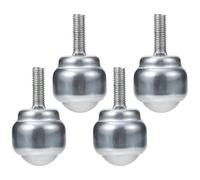 minkissy 4 Ruote Girevoli a Sfera Metalliche Cuscinetti, Rulli Trasportatori Design Filettato per Banchi da Lavoro, Rotelle Piccole e Leggere Rotazione a 360 Gradi per Uso Industriale