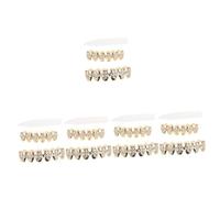 minkissy 4 Set Grigliare i Denti Tappi d'Argento per Cappucci dei Denti Gemme dei Denti Dente Costumi Hallowen griglia Decorativa per Denti griglia a Bocca Singola Rame Golden