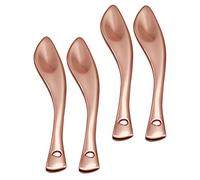 minkissy 4pezzi Cucchiai Per Crema Metallo Applicatori Per Crema e Occhi Rosa Oro Per Cosmetici e Trattamenti