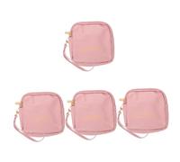 minkissy 4pezzi Mini Makeup Bag Silicone Per Organizer Per Cosmetici e Assorbenti Portatile Rosa Design e