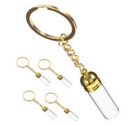 minkissy 5 Pz Ciondolo Bottiglia Di Vasetti Piccoli Con Tappo Bottiglie in Miniatura Piccola Bottiglia Di Profumo Simpatico Portachiavi Piccolo Portachiavi Utili Bicchiere Golden