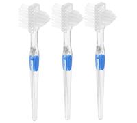 minkissy 5 Set Di Spazzole Per La Pulizia Di Falsi Denti Spazzolino Da Denti A Doppia Faccia Setole in Nylon Delicate Per 3 Pezzi*5