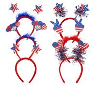 minkissy 6 Pezzi Fascia Per Il Dell'indipendenza Cerchio Per Patriottico Costume Orecchie Di San Decorazioni Per Feste Del Della Memoria Delirio 4° Plastica