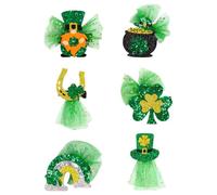 minkissy 6 Pezzi Molletta per a trifoglio glitter accessori per per ragazze hair charms hair jewelry adorabile spilla per a forma di trifoglio copricapo per