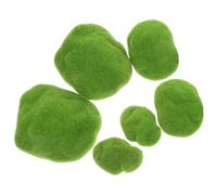 minkissy 6 Pezzi Pietre di Muschio Artificiale Verdi per Decorazioni | Schiuma e Plastico, Aspetto Realistico e Morbido, per Tavolo, Esterni, Centrotavola e Miniature di Giardino