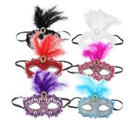 minkissy 6 Pezzi Set 6 Maschere Di Halloween Costume Maschera Da Festa Maschera Da Donna Accessori Per Costumi Di Halloween Maschere Cosplay Volti Mascherata Plastica