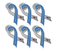 minkissy 6 Pezzi Spilla Portatile in Lega di Zinco Design Unico e Nastro Blu per Sensibilizzazione al Diabete, Leggera e Adatta per Attività Quotidiane e Occasioni Speciali