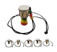 minkissy 6pezzi Collana Ciondolo Tamburo Percussione Africano Mini Djembe Musicale per Donne Gioiello Decorativo Indossabile
