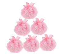 minkissy 6pezzi Piumini per Cipria Rotondi Applicatori per Cipria in Polvere Morbida con Manico Curvo per Trucco Viso e Corpo per Fondotinta e Fard Lavabili e Portatili