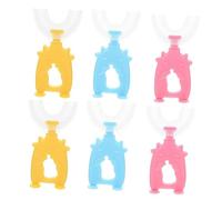 minkissy 6pezzi Spazzolino Forma di U Manuale per Ragazzo Ragazza Strumento per Pulizia dei Denti Design Unico per Pulizia Orale dei Denti Colore Casuale