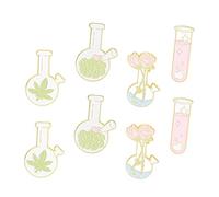 minkissy 8 Pezzi Spilla da bottiglia da laboratorio spillo smalto perno della provetta perno scientifico gioielli pin scienza etichetta pin estetica spilla da zaino lega