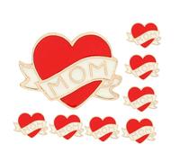 minkissy 8 Pezzi Spille A Forma Di Cuore Donne Red Smalto Mom Lapel Pins for Mother's Day Anniversaries Compleanni Abbigliamento E Accessori