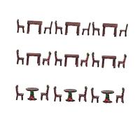 minkissy 9 Mobili Miniatura Country Tavolo e Sedie e Quadrate Decorazione per Casa Miniatura Accessori DIY per Giardino Paesaggio