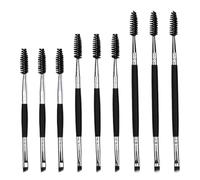 minkissy 9pezzi Pennello per Sopracciglia Angolato Doppia Punta e Scovolino per Modellare e Riempire le Sopracciglia Strumento da Trucco per Manico in Legno e Setole Morbide