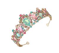 minkissy Accessori Per a Di Diamanti Colorati Barocca Accessori Per Tiara Corone Di Cristallo Per Le Donne Corone Di Compleanno Strass