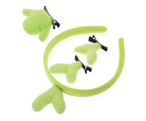 minkissy Accessori per Capelli Fermaglio Tema Fascia Disegni di Germogli di Soia Clip per Capelli Cactus Copricapo per Feste Pianta Verde Fascia per Yoga e Spa