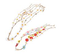 minkissy Accessori Per Da Donna 2 Pezzi Cerchietto Con Fiori in Stile Hippie Cerchietto Con Margherite Decorazione Floreale Per Da Donna