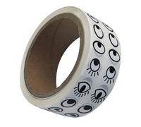 minkissy Adesivi Occhi Nero Bianco Rotolo Etichette Autoadesive per Scrapbooking Decorazioni Feste e Attività Creative DIY Sicuri e Facili da Usare