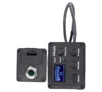 minkissy Amplificatore Ukulele Equalizzatore 3 Bande, Pickup Piezo Display LCD, Tuner e Controllo Volume per Chitarra Acustica