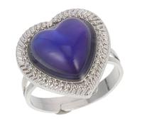 minkissy Anello Colore Rilevamento Anello Umore Pietre Preziose Regolabile Leggerezza Divertente Indossare Feste Stagione Doccia Nuoto Pulizia Panno