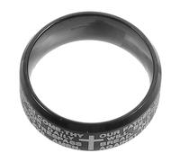 minkissy Anello Della Bibbia In Acciaio Inossidabile Con Croce Anello Da Donna In Argento Sterling Anello Di Preghiera Abbinato Fede Lascia Che Le Coppie Incidano Il Signore Ortodosso
