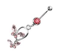minkissy Anello dell'ombelico della farfalla decorazione dell'anello dell'ombelico anelli ombelico personalizzati anello per piercing all'ombelico gioielli per il corpo Acciaio inossidabile