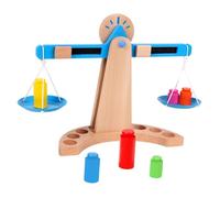 minkissy Bilancia Giocattolo in Legno Faggio per Bambine Gioco Educativo per Apprendimento Precoce Sviluppo Creatività e Calcolo Numerico per Asilo e Prima