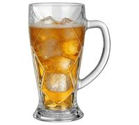 minkissy Boccale da Birra in Vetro 600 Ml Grande Capacità Trasparente con Manico Design Pratico per Feste e Partite di Calcio, Bicchiere Multifunzione per Bar e Conservazione Bevande