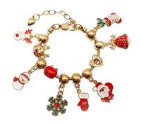 minkissy Braccialetti Natalper Colorate e Ciondoli Per Ragazze Adolescenti Kit Tper Festività Natalizie Design