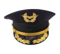 minkissy Cappello da Capostazione Blu Scuro con Dettagli Dorati per Uomo Accessorio Classico per Costumi e Abbigliamento