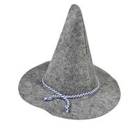 minkissy Cappello da Stregone Design Unico e Vestibilità Confortevole in Feltro Grigio per Costume da Spaventapasseri per Feste di Halloween e Carnevali Natalizi