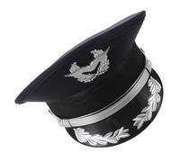 minkissy Cappello Elegante in Blu Scuro da Capotreno con Dettagli Argento e Confortevole per Uso Quotidiano e Lavorativo