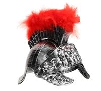 minkissy Cappello guerriero costume da casco romano di grandi dimensioni Cosplay guerra guerre Elmi romani per adulti costume da soldato Elmo da gladiatore per adulto plastica Argento